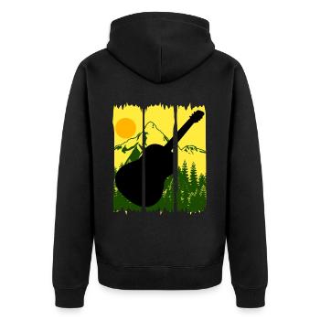Guitare Nature Randonnée Musique Guitariste - Veste à capuche bio Premium Unisexe - noir - Dos - Nico (187cm)