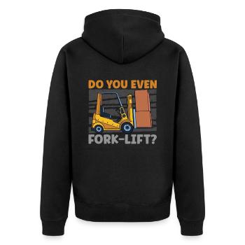 Forklift driver - Unisex Premium Organic Zip Hoodie - black - Back - Nico (187cm)