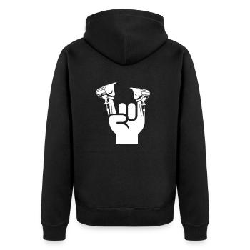 Bagger Fahren Baggerfahrer - Unisex Premium Bio Zip Hoodie - Schwarz - Hinten - Nico (187cm)