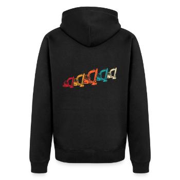 Bagger Baggerfahrer Baggern - Unisex Premium Bio Zip Hoodie - Schwarz - Hinten - Nico (187cm)