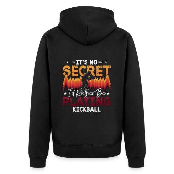 Kickball It's No Secret I'd Rather Be Kickballer - Unisex Premium Bio Zip Hoodie - Schwarz - Hinten - Nico (187cm)