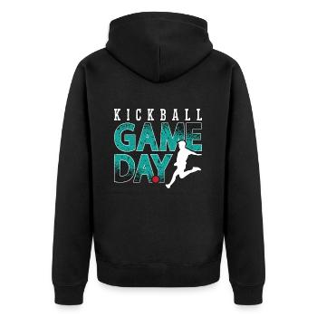 Kickball Game Day Kickball Tournament Kickballer - Unisex Premium Bio Zip Hoodie - Schwarz - Hinten - Nico (187cm)