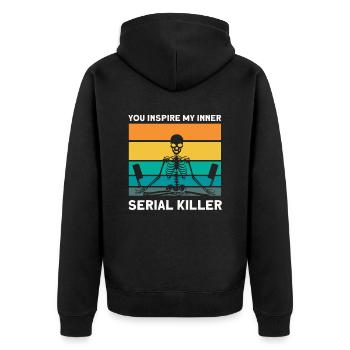 Acrobatic Gymnastic Sport Geschenk - Unisex Premium Bio Zip Hoodie - Schwarz - Hinten - Nico (187cm)