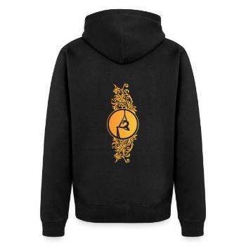 Acrobatic Gymnastic Sport Geschenk - Unisex Premium Bio Zip Hoodie - Schwarz - Hinten - Nico (187cm)