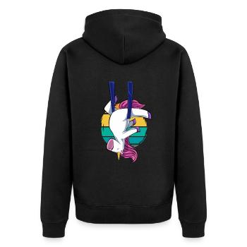 Acrobatic Gymnastic Sport Geschenk - Unisex Premium Bio Zip Hoodie - Schwarz - Hinten - Nico (187cm)