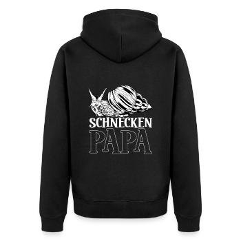 Schneckenliebhaber - Schnecken Papa - Unisex Premium Bio Zip Hoodie - Schwarz - Hinten - Nico (187cm)
