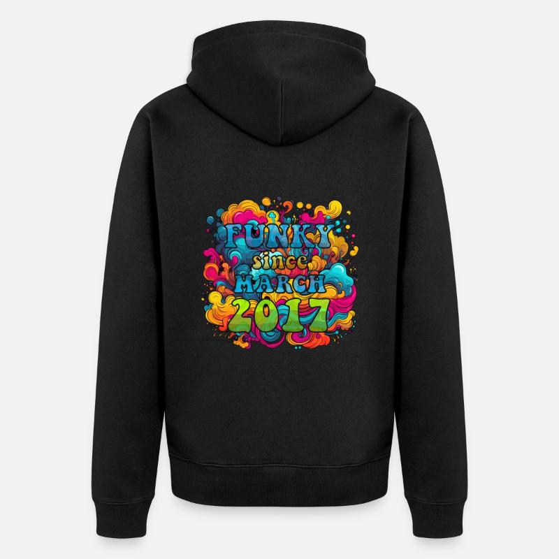 Funky Birthday: Mars 2017 - Psychadelic - Veste à capuche bio Premium Unisexe - noir