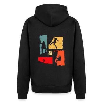 Climber Retro Escalade - Veste à capuche bio Premium Unisexe - noir - Dos - Nico (187cm)
