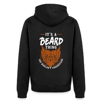 Beard Lover Bearded Man Ginger - Unisex Premium Organic Zip Hoodie - black - Back - Nico (187cm)