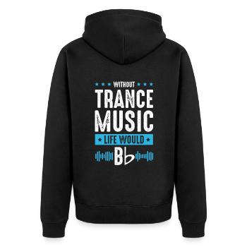 trance musik - Unisex Premium Bio Zip Hoodie - Schwarz - Hinten - Nico (187cm)