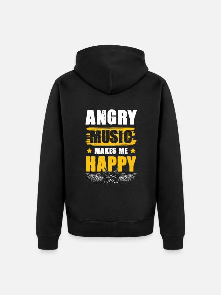 rock n roll musikk - Premium økologisk unisex-hettejakke - svart