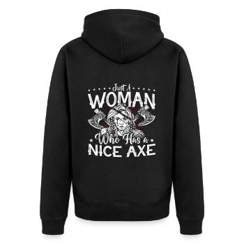 Target Sports Just A Woman Who Loves Shooting Club - Unisex Premium Organic Zip Hoodie - black - Back - Nico (187cm)