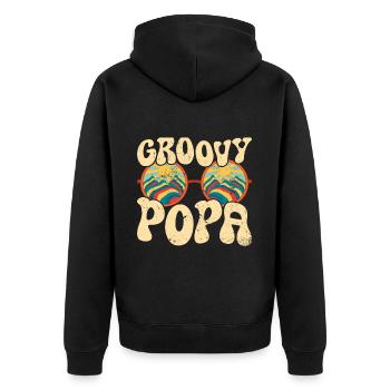 Retro Groovy Daddy Matching Family Birthday Party - Veste à capuche bio Premium Unisexe - noir - Dos - Nico (187cm)