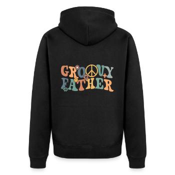 Retro Groovy Daddy Matching Family Birthday Party - Veste à capuche bio Premium Unisexe - noir - Dos - Nico (187cm)