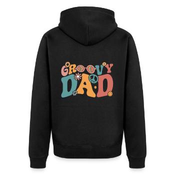 Retro Groovy Daddy Matching Family Birthday Party - Veste à capuche bio Premium Unisexe - noir - Dos - Nico (187cm)
