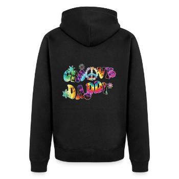 Retro Groovy Daddy Matching Family Birthday Party - Veste à capuche bio Premium Unisexe - noir - Dos - Nico (187cm)