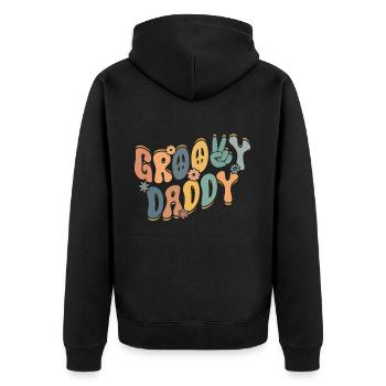Retro Groovy Daddy Matching Family Birthday Party - Veste à capuche bio Premium Unisexe - noir - Dos - Nico (187cm)