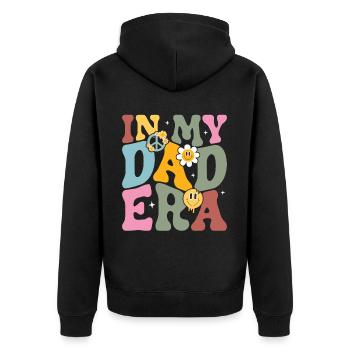 Retro Groovy Daddy Matching Family Birthday Party - Veste à capuche bio Premium Unisexe - noir - Dos - Nico (187cm)