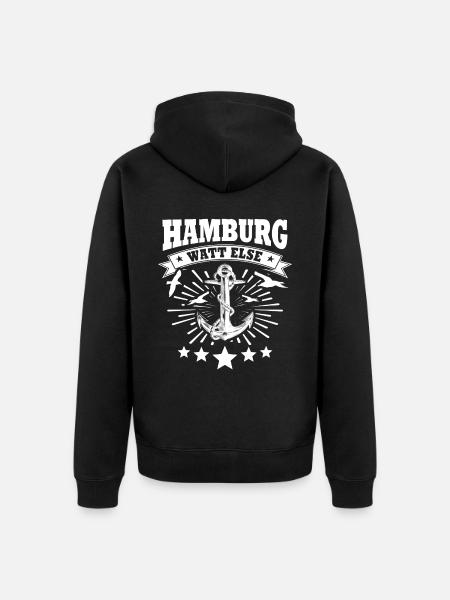 Hamburg Hamburger - Unisex Premium Bio Zip Hoodie - Schwarz