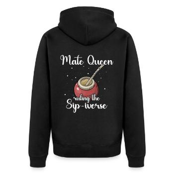 Buveur de thé Yerba mate - Veste à capuche bio Premium Unisexe - noir - Dos - Nico (187cm)