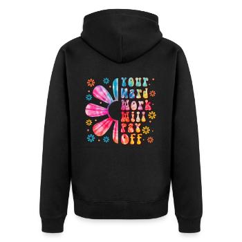 Motivational Affirmation Colorful Tie Dye Boho Flo - Unisex Premium Bio Zip Hoodie - Schwarz - Hinten - Nico (187cm)