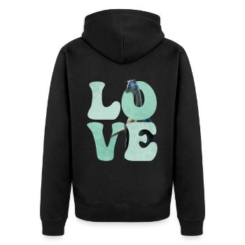 Brontosaurus Dinosaure AMOUR - Veste à capuche bio Premium Unisexe - noir - Dos - Nico (187cm)