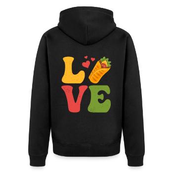 Burritos cuisine mexicaine LOVE - Veste à capuche bio Premium Unisexe - noir - Dos - Nico (187cm)