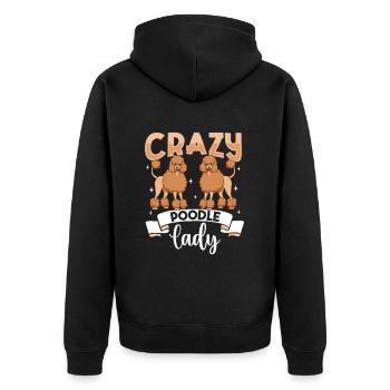Crazy Poodle Lady - Pudel - Veste à capuche bio Premium Unisexe - noir - Dos - Nico (187cm)