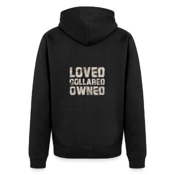 Sadomaso - Unisex Premium Bio Zip Hoodie - Schwarz - Hinten - Nico (187cm)