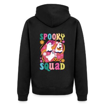 Spooky Squad - Unisex Premium Bio Zip Hoodie - Schwarz - Hinten - Nico (187cm)