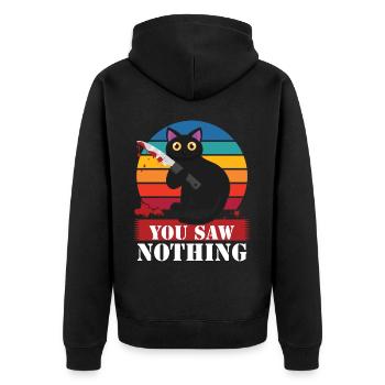 You Saw Nothing - Unisex Premium Organic Zip Hoodie - black - Back - Nico (187cm)