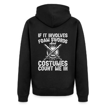 Jeux de rôle en direct LARP - Veste à capuche bio Premium Unisexe - noir - Dos - Nico (187cm)