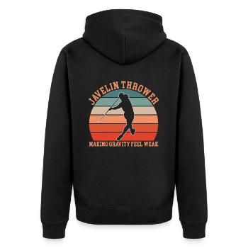 Javelin throwing - Unisex Premium Organic Zip Hoodie - black - Back - Nico (187cm)