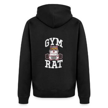 Bodybuilder - Unisex Premium Bio Zip Hoodie - Schwarz - Hinten - Nico (187cm)
