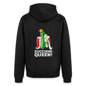 Zucchini - Unisex Premium Bio Zip Hoodie - Schwarz - Hinten - Nico (187cm)
