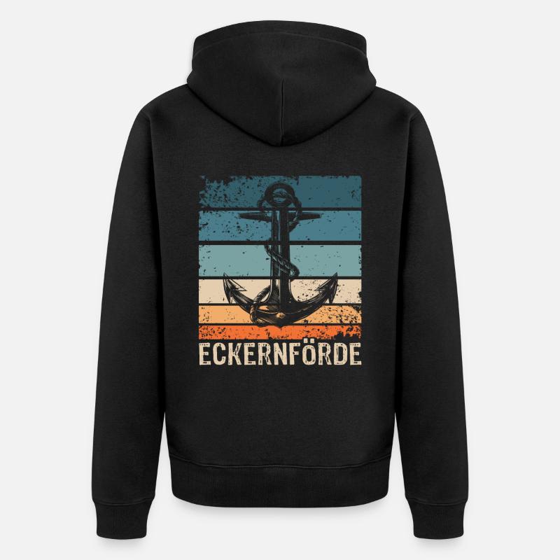 Eckernförde - Unisex Premium Bio Zip Hoodie - Schwarz