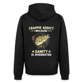 Crappie Fishing Sonnenbarsch - Unisex Premium Bio Zip Hoodie - Schwarz - Hinten - Nico (187cm)
