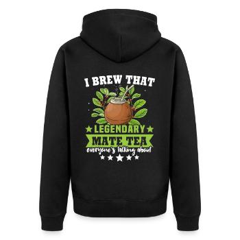 Mate Tee Teetrinker - Unisex Premium Bio Zip Hoodie - Schwarz - Hinten - Nico (187cm)
