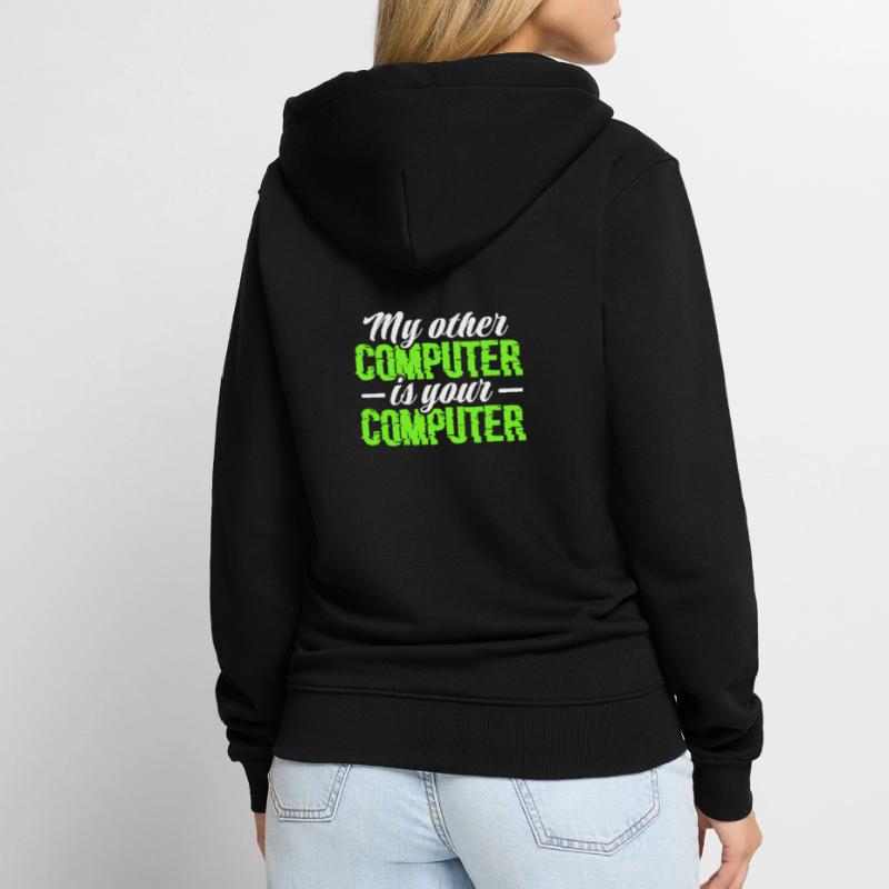 Hacker Coder Computer Hacking Gift Unisex Premium Organic Zip Hoodie