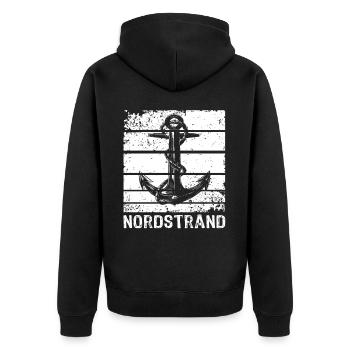 Nordstrand - Unisex Premium Bio Zip Hoodie - Schwarz - Hinten - Nico (187cm)