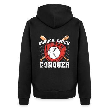 Receveur de baseball Lanceur de baseball - Veste à capuche bio Premium Unisexe - noir - Dos - Nico (187cm)