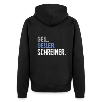 Schreiner Schreiner Handwerk Schreiner Spruch - Unisex Premium Bio Zip Hoodie - Schwarz - Hinten - Nico (187cm)