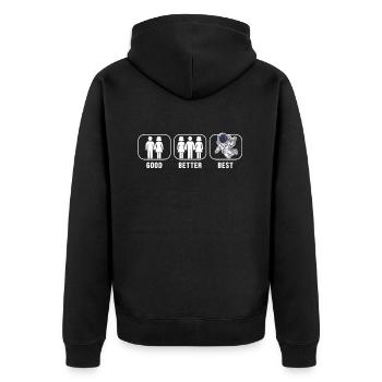 Good Better Best Astronaut Cosmonaut Spaceship - Unisex Premium Organic Zip Hoodie - black - Back - Nico (187cm)