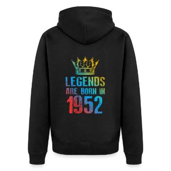 1952 Légendes nées en - Veste à capuche bio Premium Unisexe - noir - Dos - Nico (187cm)
