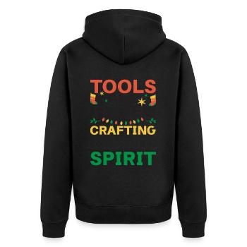 Schlitten der Plaque dieser Feiertag zahnärztliche - Unisex Premium Bio Zip Hoodie - Schwarz - Hinten - Nico (187cm)