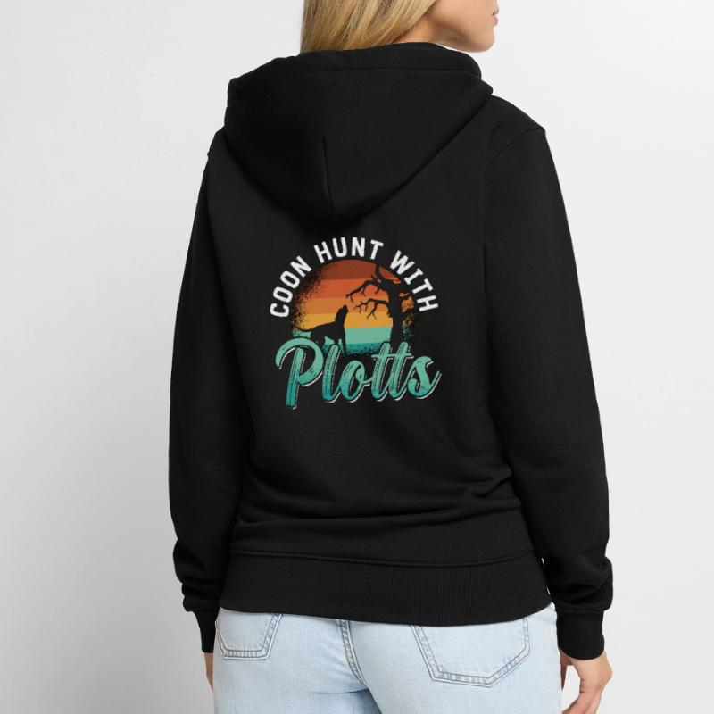 Coonhound Coon Hunt With Plotts Treeing Walker Unisex Premium Bio Zip Hoodie