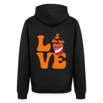 Les ailes de poulet LOVE - Veste à capuche bio Premium Unisexe - noir - Dos - Nico (187cm)