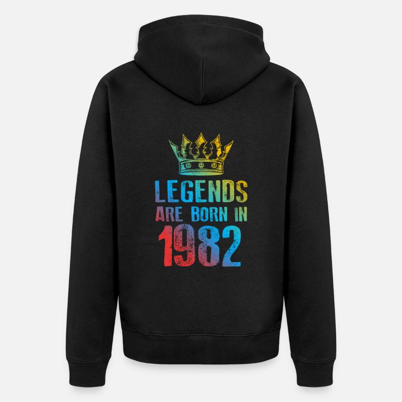 1982 Légendes nées en - Veste à capuche bio Premium Unisexe - noir