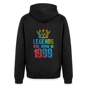 1999 Légendes nées en - Veste à capuche bio Premium Unisexe - noir - Dos - Nico (187cm)