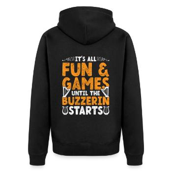Harfenist Harfenistin Harfenspielerin Harfe - Unisex Premium Bio Zip Hoodie - Schwarz - Hinten - Nico (187cm)